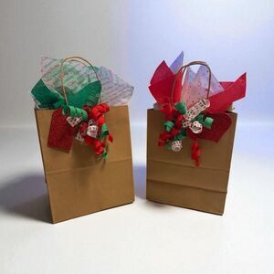 Set of 4 - Festive All in One Gift Bag Set- 4 Count